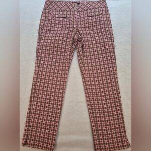 Express Design Pink Brown Patterned Straight Leg Pants NWT Y2K Retro SZ 10 NWT